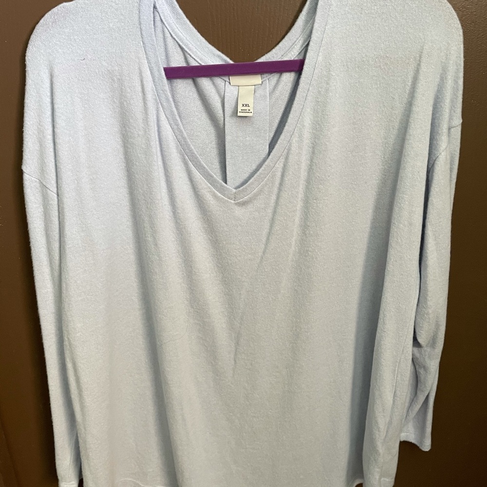 Light blue v neck sweater